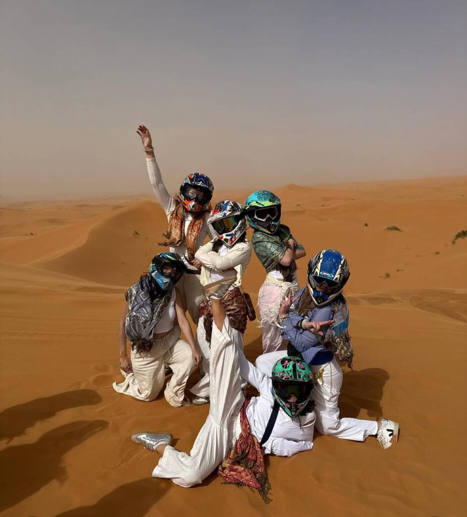 student in desert tour